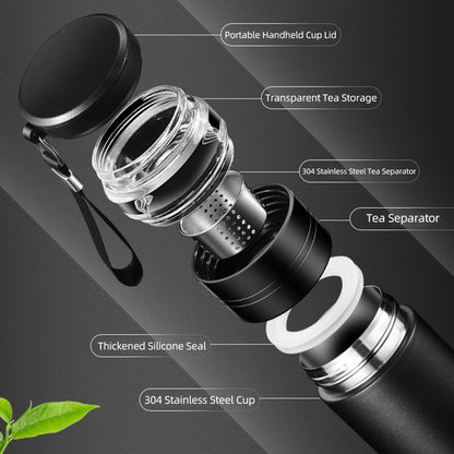Tea Infuser Travel Mug – 500ml Insulated Stainless Steel Vacuum Flask