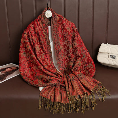 Paisley Print Cashmere Pashmina Shawl for Women – Warm Winter Wrap