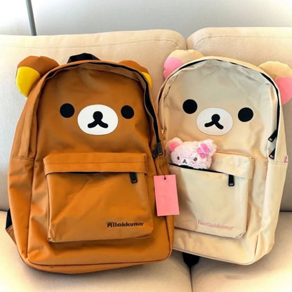Cute Rilakkuma Bear Large Capacity School Backpack