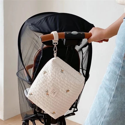 Quilted Embroidery Diaper Bag – Stylish Mummy Shoulder Tote