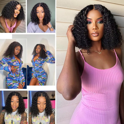 Deep Wave Short Bob Wig – 13x4 HD Lace Front Human Hair, 200% 250% Density