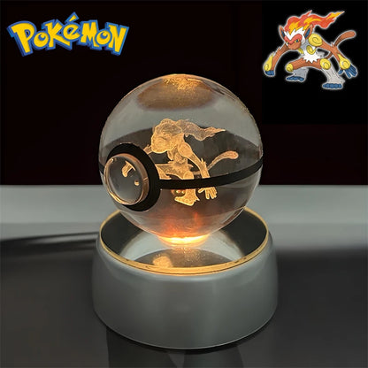 Pokémon 3D Crystal Poké Ball Night Light with LED Base