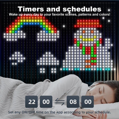 Smart LED Curtain Lights – 400 LEDs, App & Remote Control, Music Sync