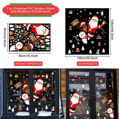 Christmas Wall & Window Sticker – PVC Holiday Decal for Home & Kids Room