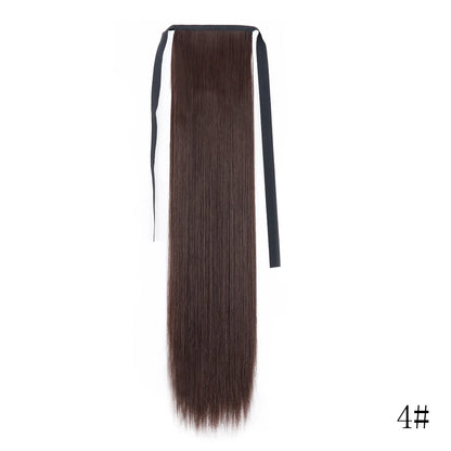 Wrap Around Ponytail Extension Synthetic Straight Hair 22-34 Inch