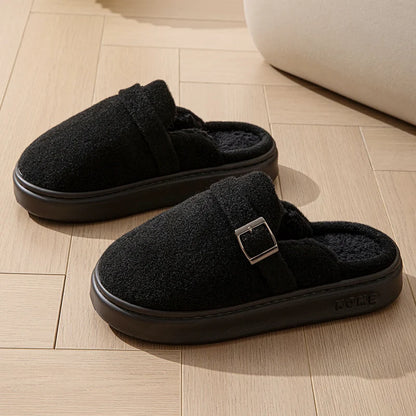Women's Plush Platform Slippers – Fluffy Indoor House Shoes