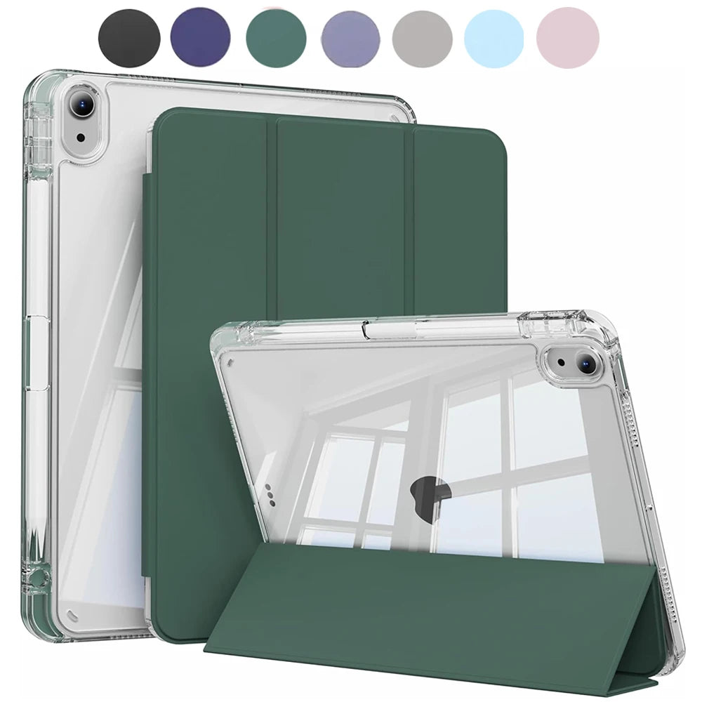 iPad Case Clear Back Smart Folio with Auto Wake/Sleep