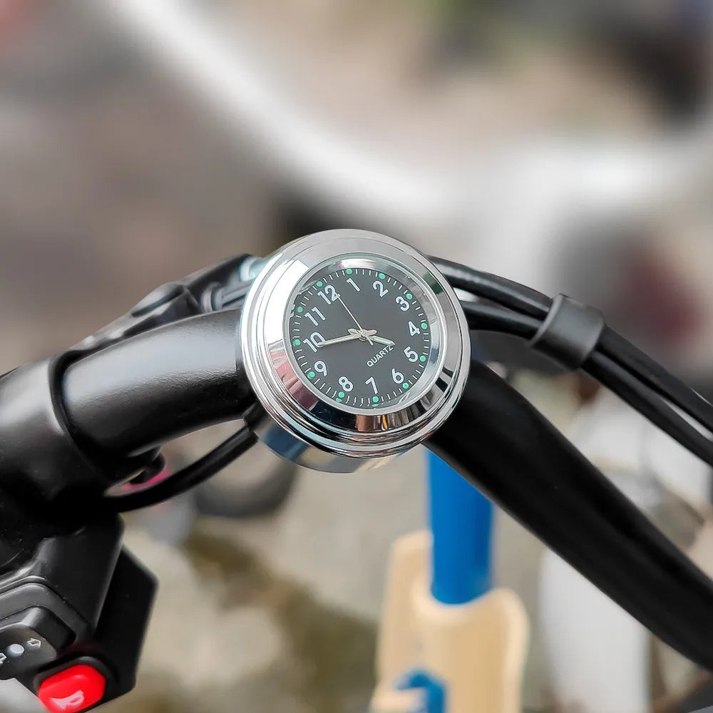 Motorcycle Handlebar Clock – Aluminum Luminous Quartz Watch 22-25mm
