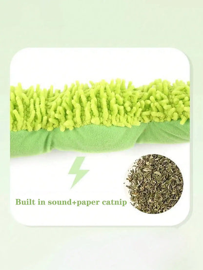 Catnip Plush Dumbbell Cat Toy – Soft Caterpillar Kick & Chew Toy