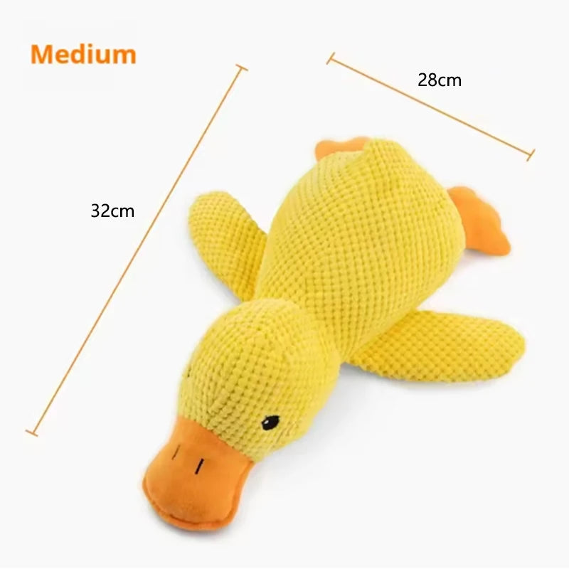 Yellow Duck Plush Dog Toy for Sleeping and Boredom Relief