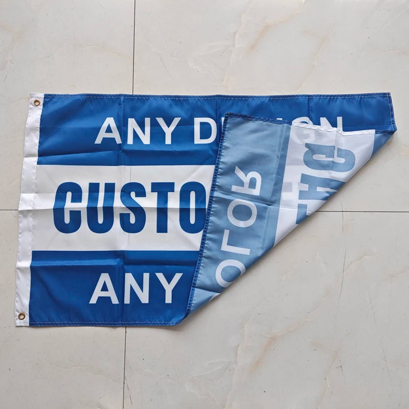 Custom Printed Polyester Flag – Outdoor Advertising Banner with Grommets or Shaft Cover