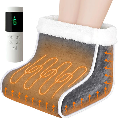 Electric Foot Warmer with 4 Heat Modes, Timer & Washable Cover