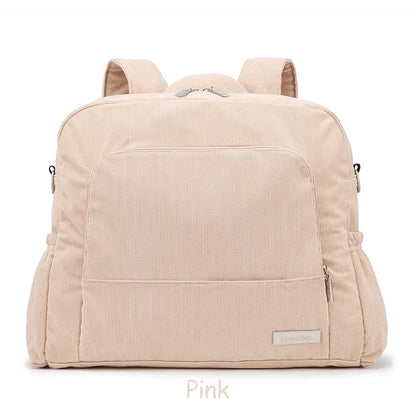 Diaper Backpack Large Capacity Corduroy Mom Bag