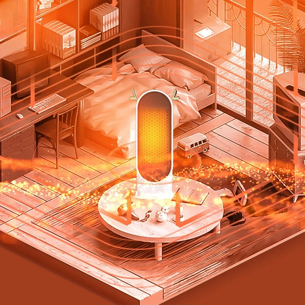 Portable Electric Space Heater 500W with Smart Thermostat Fan