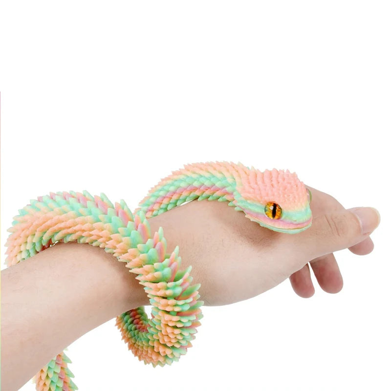 3D Printed Snake Fidget Toy – Glow in the Dark, Movable Joints