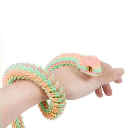 3D Printed Snake Fidget Toy – Glow in the Dark, Movable Joints