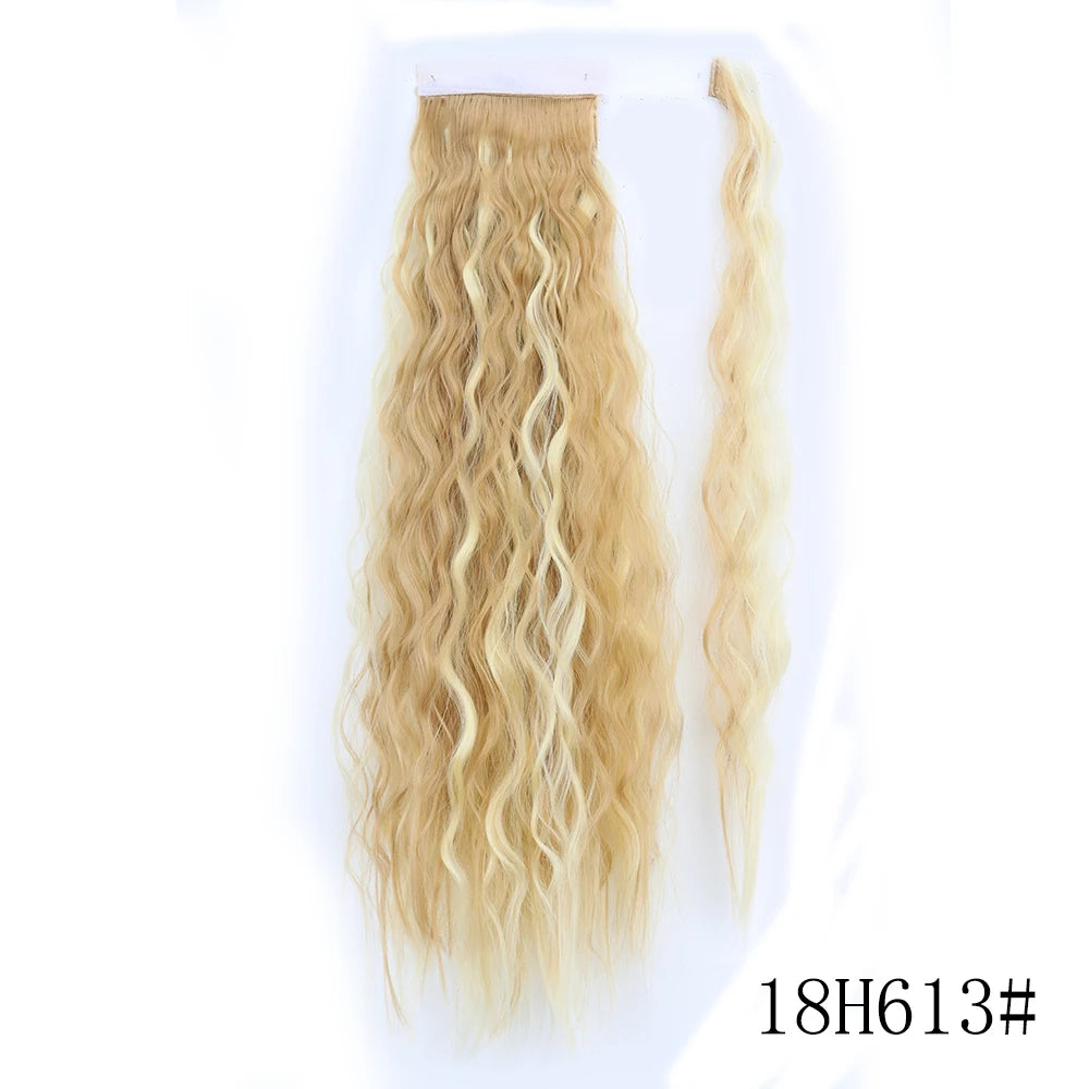 Wrap Around Ponytail Extension Synthetic Straight Hair 22-34 Inch