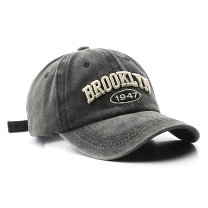 Brooklyn 1947 Embroidered Baseball Cap – Unisex Washed Cotton