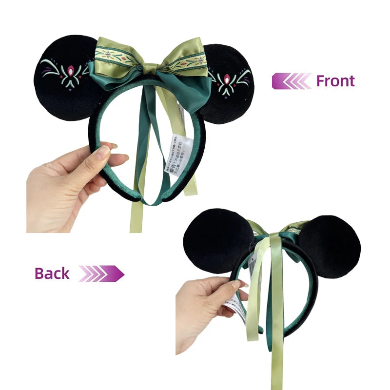 Disney Minnie Mouse Ear Headband with Bow – PU Leather Disneyland Ears