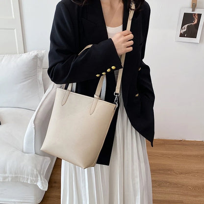 Double-Sided Tote Bag with Crossbody Pouch – Women's Shoulder Handbag