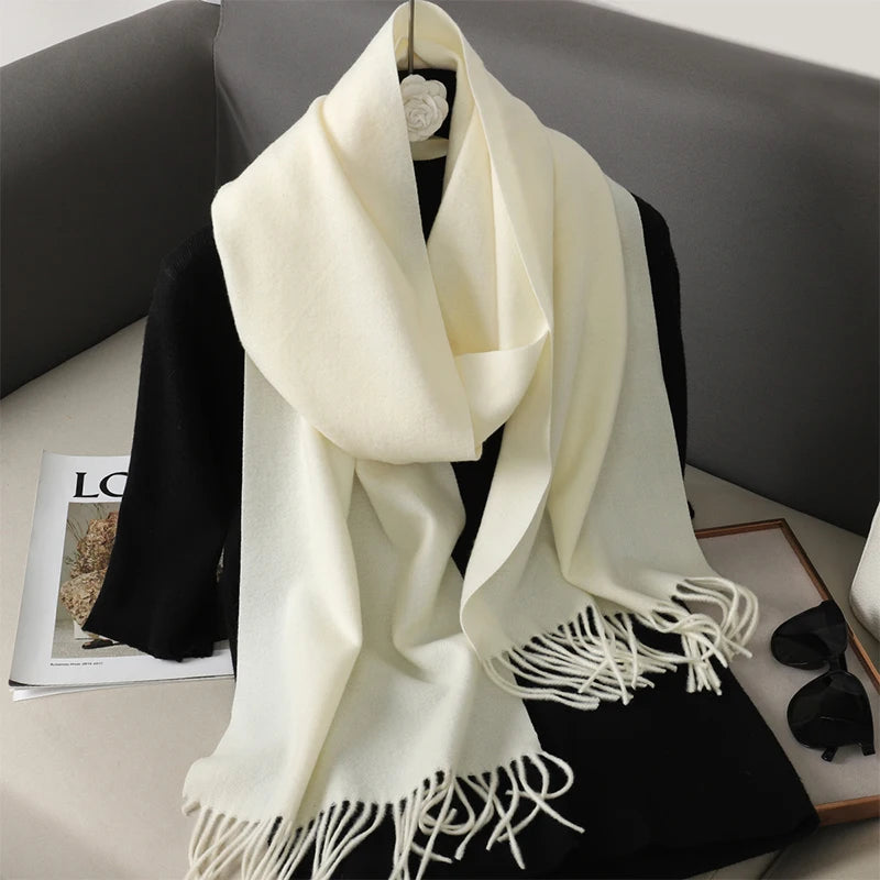 Cashmere-Feel Winter Scarf – Women's Long Warm Pashmina Shawl & Wrap