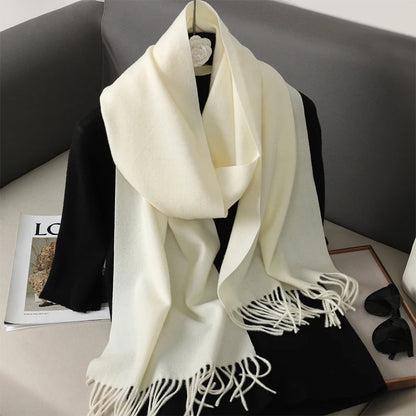 Cashmere-Feel Winter Scarf – Women's Long Warm Pashmina Shawl & Wrap