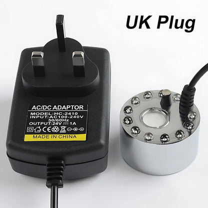 Mini LED Fog Machine Mist Maker with Pond Fogger & AC Adapter