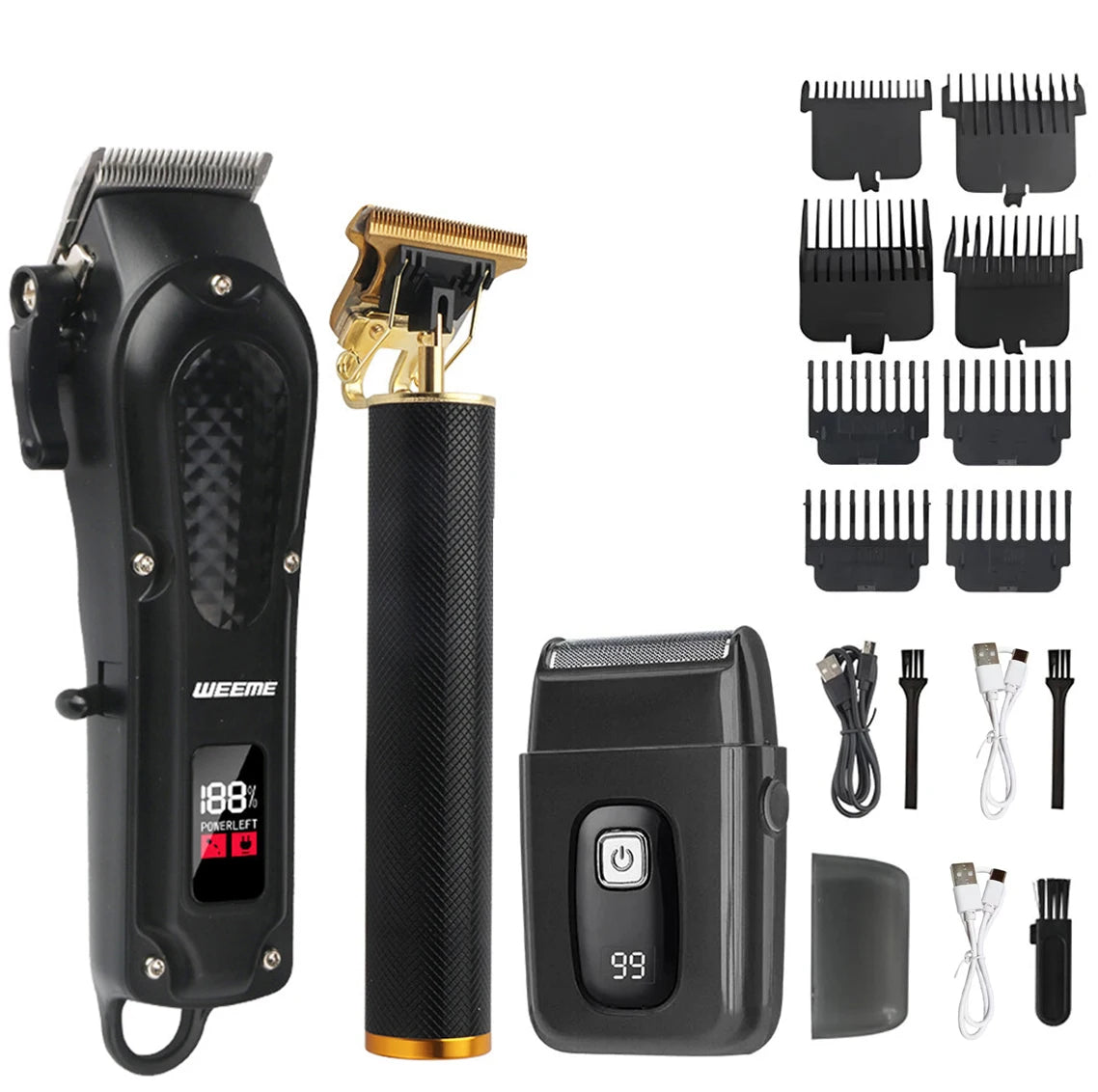 Hair Clipper & Beard Trimmer Kit Rechargeable T9 Vintage