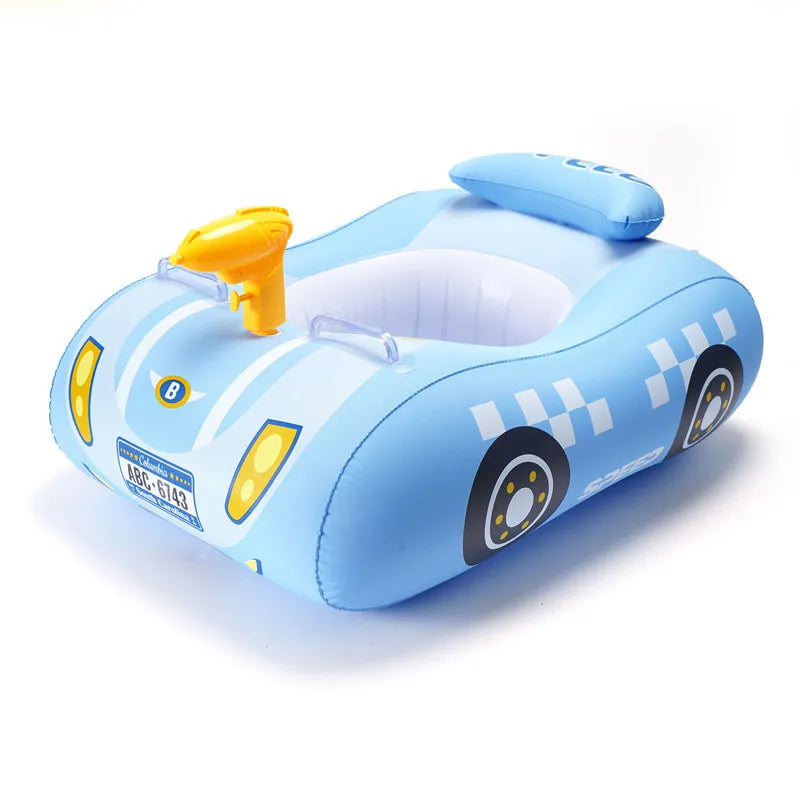 Kids Inflatable Pool Float Car Ride-On with Steering Wheel