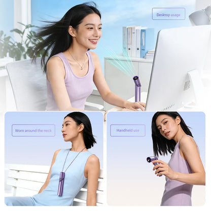 Lipstick Mini Handheld Fan – Brushless Motor, Foldable & Portable