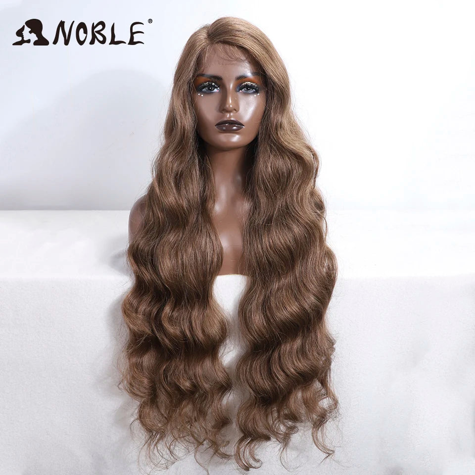 Lace Part Synthetic Wig – 36" Long Wavy Body Wave, 150% Density, Multi-Color
