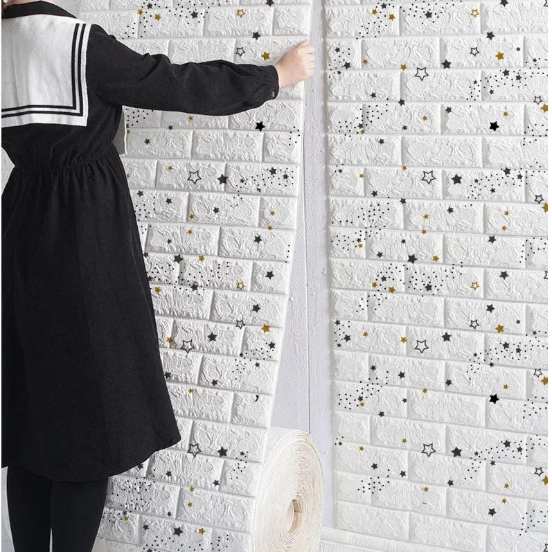 3D Self-Adhesive Foam Brick Wallpaper Roll | 27.6" Wide