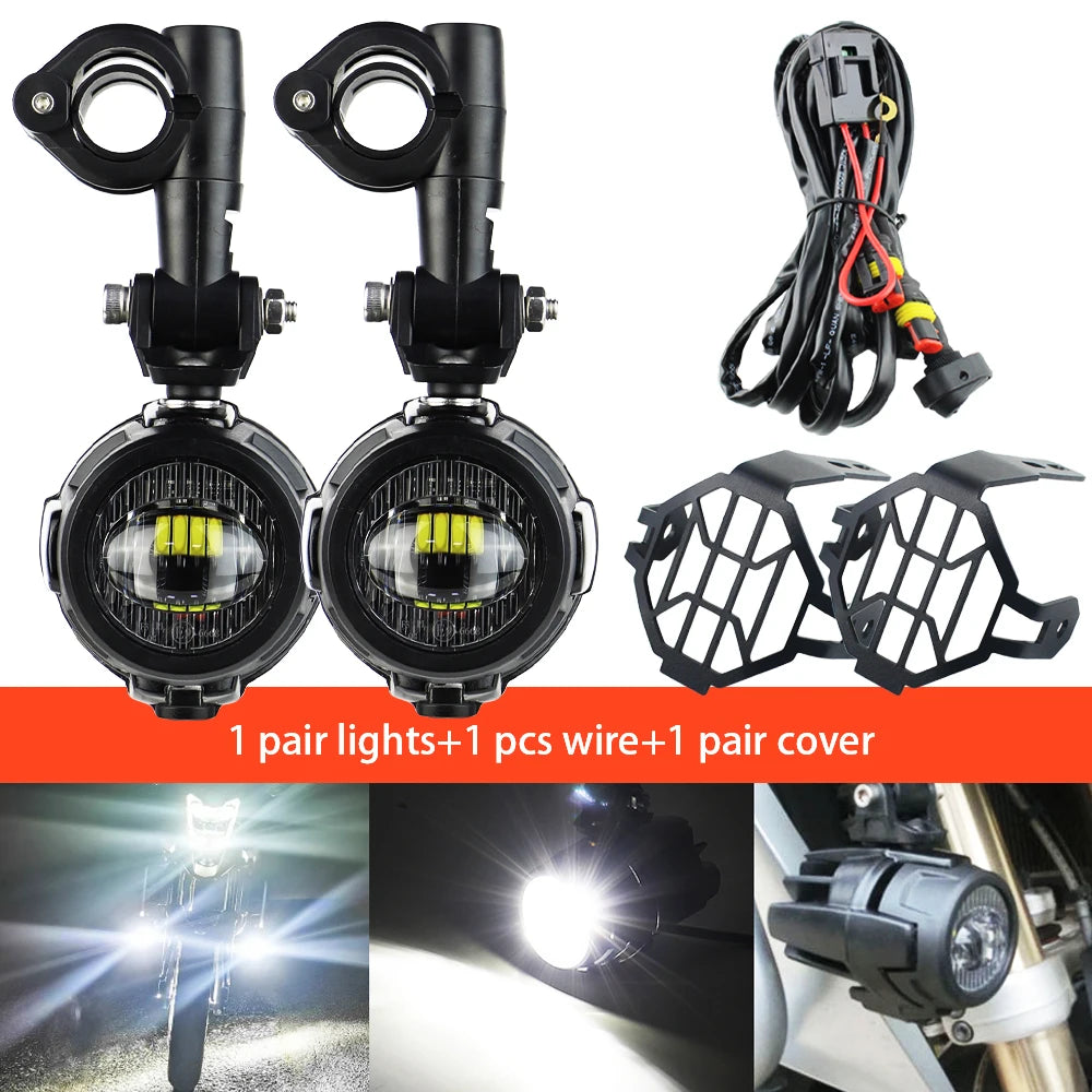 Motorcycle LED Auxiliary Driving Lights 40W 6000K – Universal Fog Spot Lamps