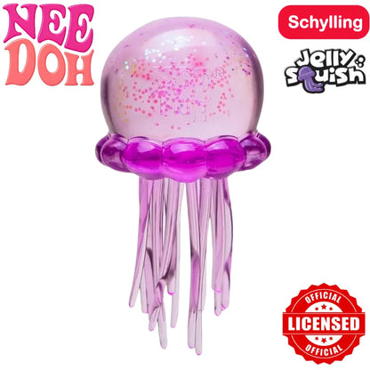 Needoh Jelly Squish Jellyfish Squishy Toy – Glitter Stress Relief Squeeze Ball