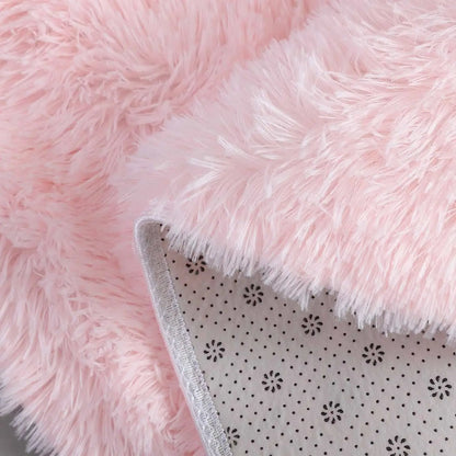 Round Fluffy Shag Area Rug – Soft Plush Circle Carpet for Kids & Girls Room