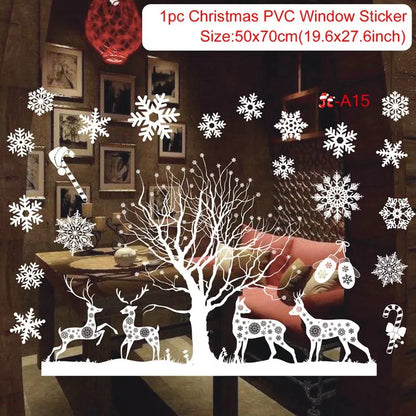 Christmas Window Wall Stickers – Festive PVC Decals