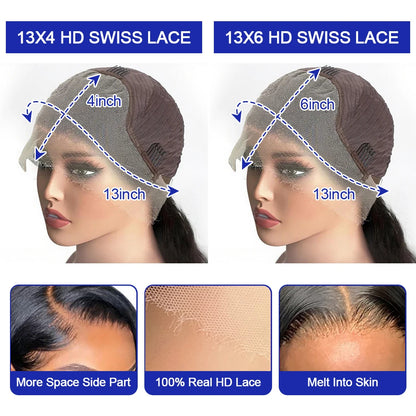 Bone Straight Short Bob HD Lace Front Human Hair Wig 13x4 13x6