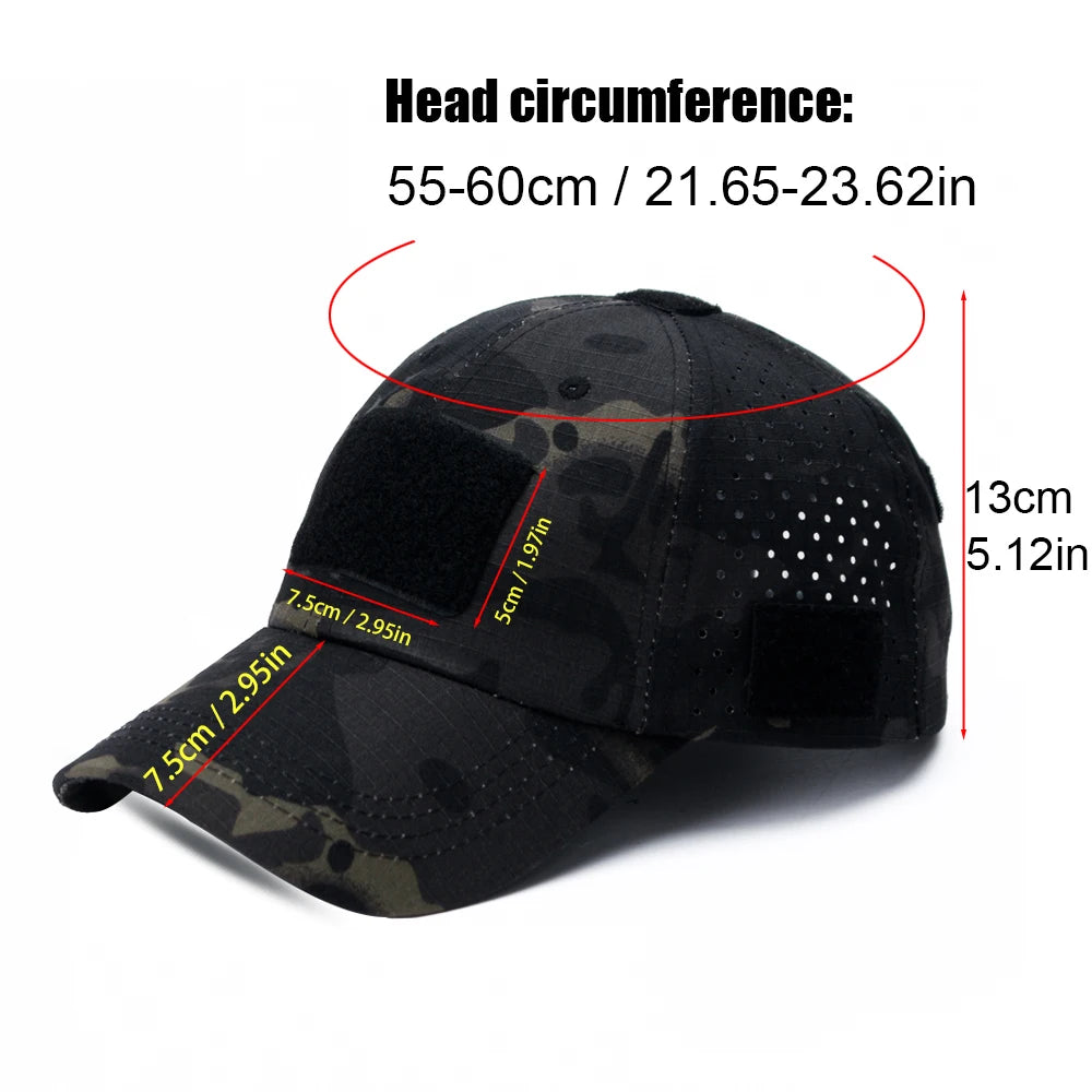 Tactical Baseball Cap with Velcro Patch – Breathable Adjustable Hat
