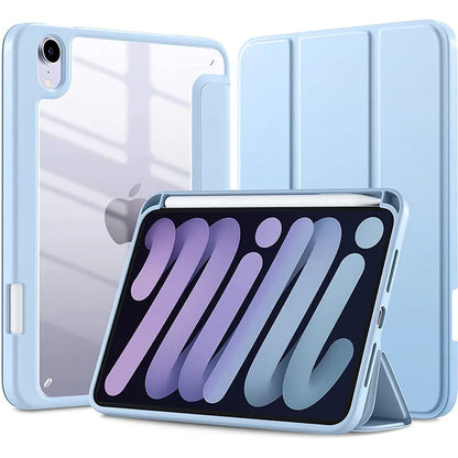 iPad Clear Back Case with Pencil Holder & Stand