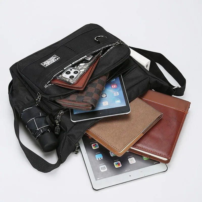 Men's Oxford Crossbody Bag – Large Capacity Multi-Pocket Shoulder Bag