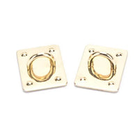 2pcs Square golden