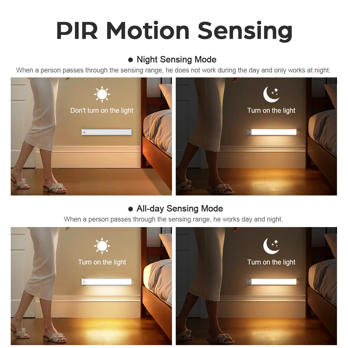 Motion Sensor LED Light Bar – USB Rechargeable, Magnetic Mount