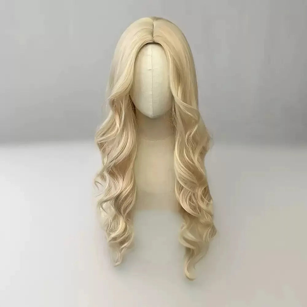 Long Blonde Wavy Synthetic Wig – Cosplay & Party Hair