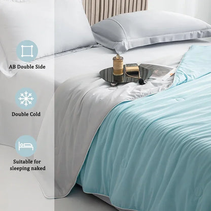 Ice Silk Cooling Comforter – Lightweight Summer Blanket