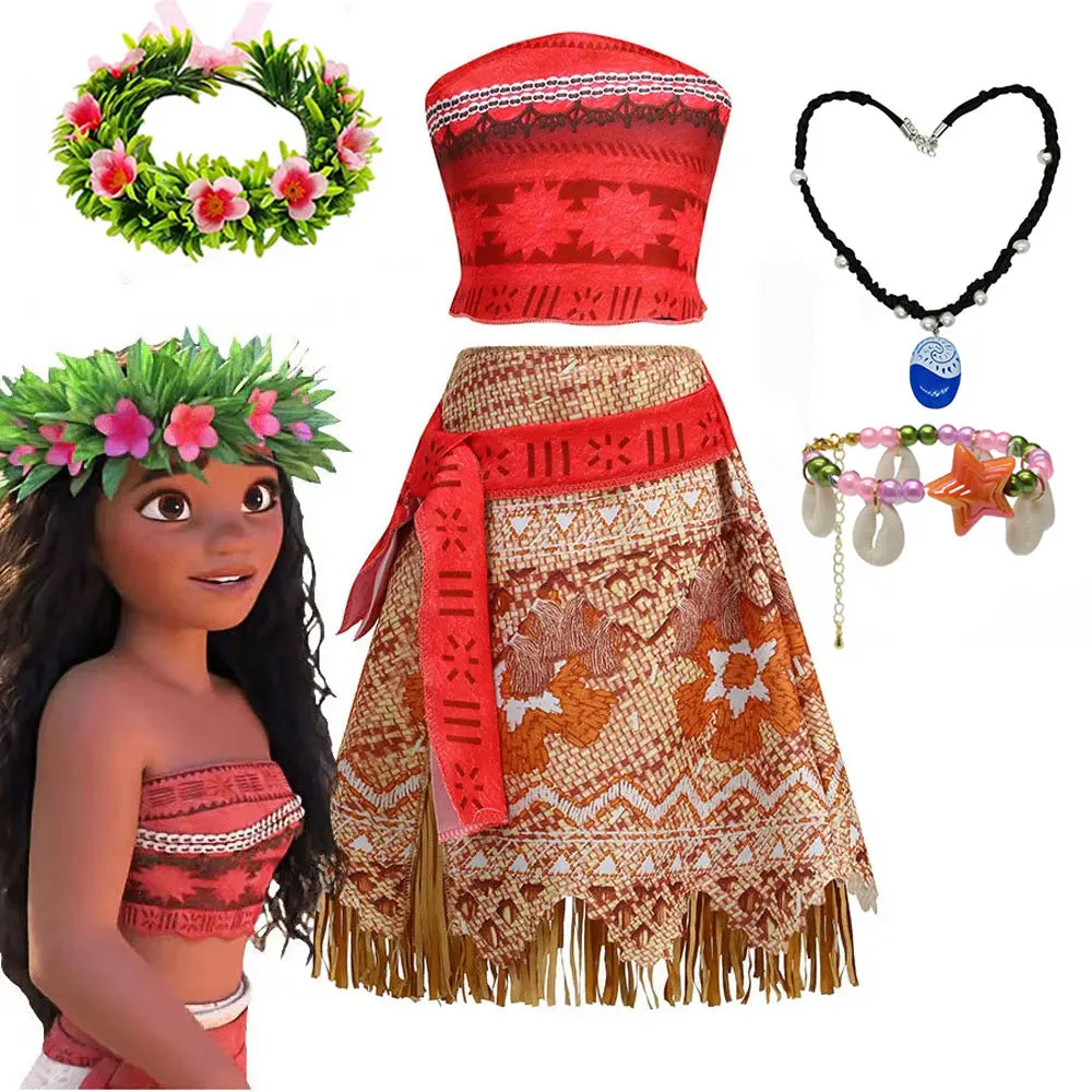 Moana Princess Costume Dress for Girls