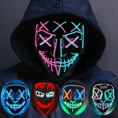 LED Purge Mask – Neon Glow Halloween Cosplay Mask