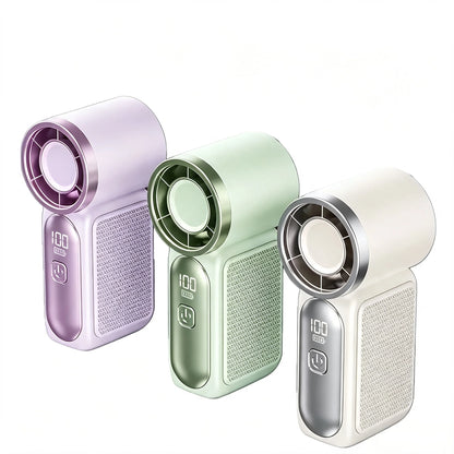 Mini Handheld Turbo Fan 100-Speed USB Rechargeable with LED Display