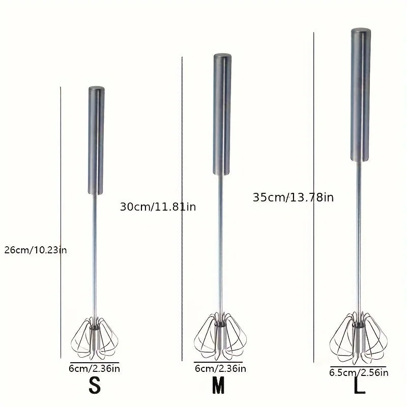 Semi-Automatic Egg Beater – Stainless Steel Hand Whisk
