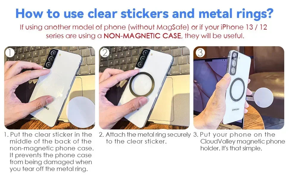 Magnetic Laptop Phone Holder – Slim Foldable Side Mount for iPhone
