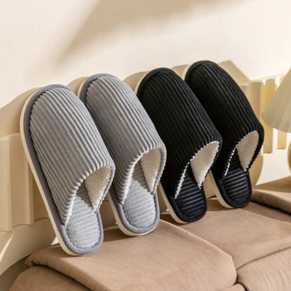 Winter Plush Slippers – Non-Slip Soft Indoor Home Shoes